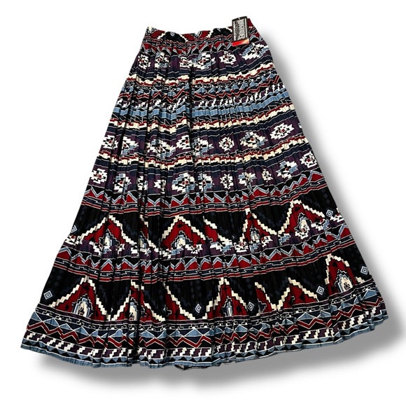 NEW Vintage RoughRider Circle T Maxi Broom Skirt Western Tribal Aztec Large - Picture 1 of 9